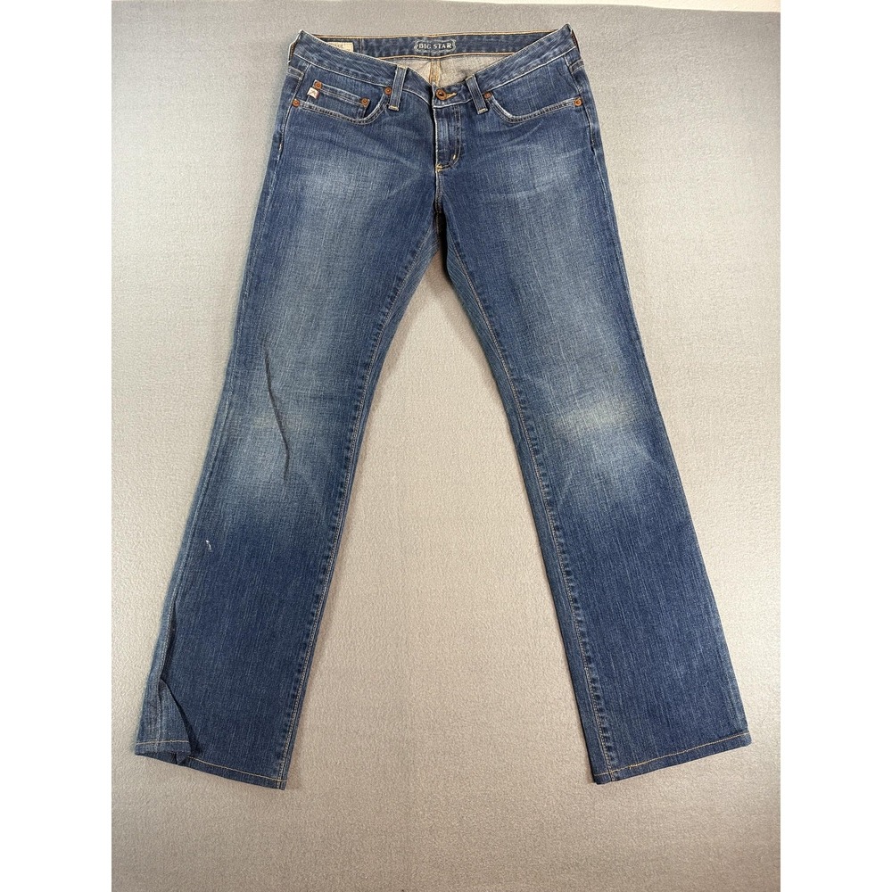 Big Star Sugar Jeans Womens 28R Medium Wash Blue Straight Stretch‎ Denim 28x32
